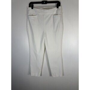 Soft Surroundings  Women’s Tapered Dress Pants  Ankle Cotton White Size M 31)